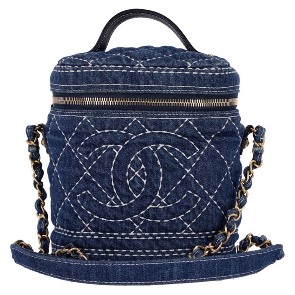 Chanel Quilted Denim Vanity Bag
